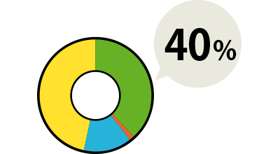 40% pie chart